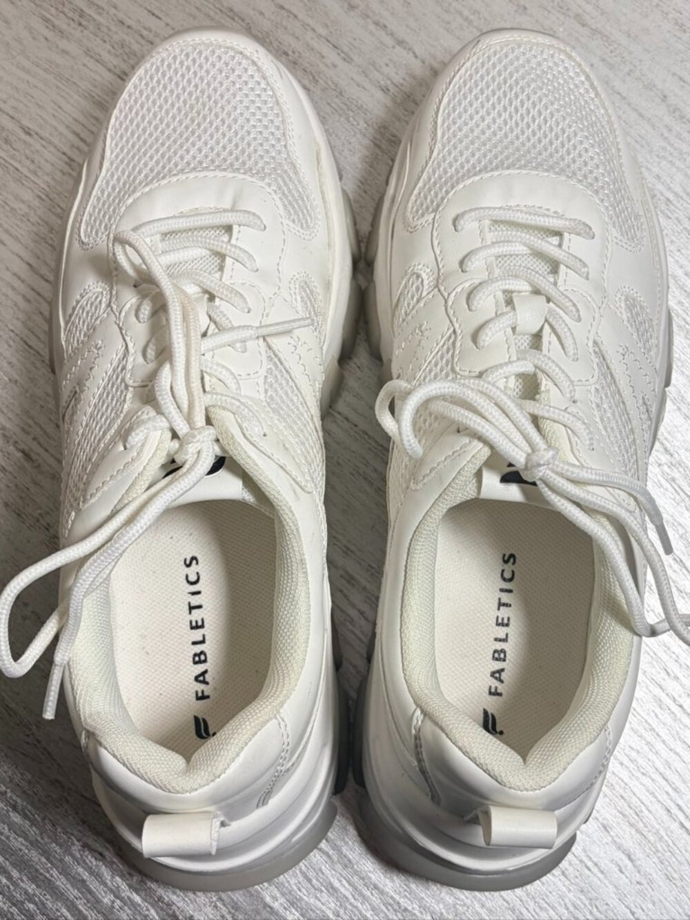 Fabletics The Dad Sneaker White Chunky Sneakers Womens Size 10